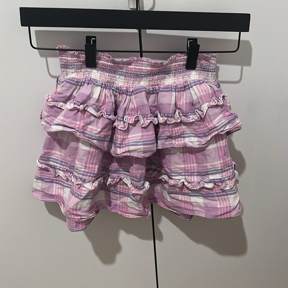 Kids LoveShackFancy plaid Billie skirt